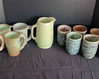 Frankoma And Puerto Rico Made Clay Cups And Mugs
