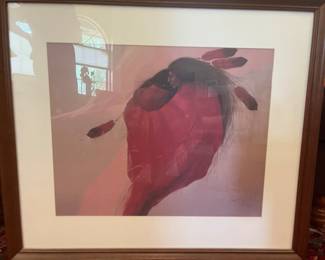 'Red Feathers in a Salmon Skin'