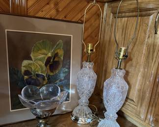 Beautiful cut glass lamps