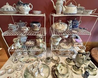 Many porcelain serving pieces 