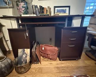 Desk and nice leather satchels