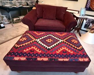 A chair and a half with large ottoman