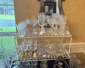 Glassware and some pretty silver and glass pieces