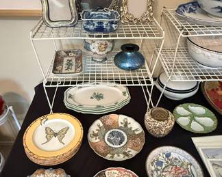 Imari plates and silver frames