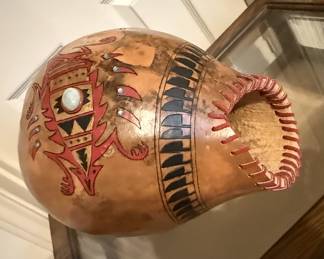 Decorated gourd by Tyler artist Don R. Edmonds