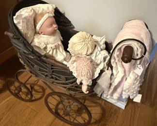 Vintage look stroller and doll