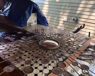 LARGE STARBURST MIRRORED WALL HANGING