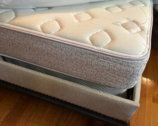KING SIZE BARELY USED FIRM MATTRESS WITH PILLOW TOP/ KING SIZE BED AND HEADBOARD