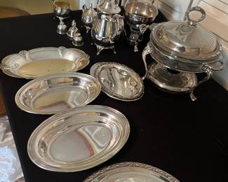 silver-plated serving items