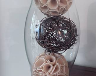 Clear vase with filler