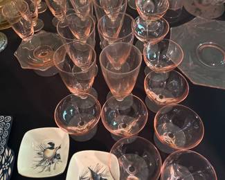 Pink depression glassware