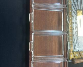 Vintage Mid-Century Modern Teak and Glass Relish Tray by Laurids Lønborg of Denmark. 