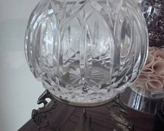 Vintage Crystal Rose Bowl