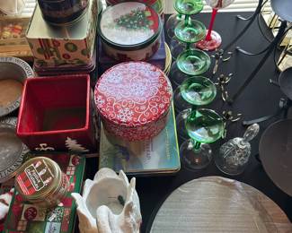 Candles, air fresheners, and candle holders! There are also various tins ready for your holiday goodies!