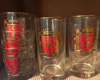 Vintage Libbey Heraldry Crown Beverage glasses in various sizes