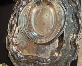 vintage silverplate serving dishes
