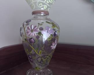 glass painted vase