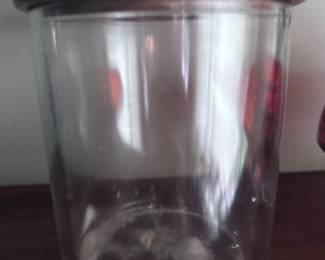 glass jar with wooden lid