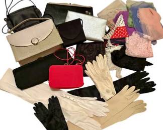 Vintage Clutches, Gloves, Scarves, Handkerchiefs