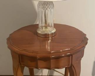 Small Wooden Side Table And Lamp