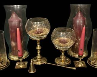 Partylite BrassToned Candle Holders  Snuffer
