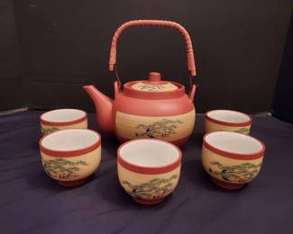 Vintage Japanese Tea Set 2  Teapot  5 Cups