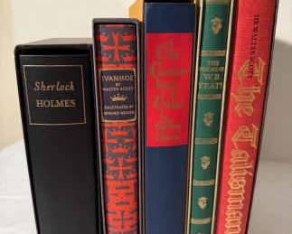 Vintage Hardback Heritage Press Books The Canterbury Tales, Ivanhoe, Sherlock Holmes,  More