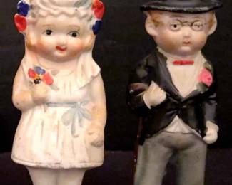 Vintage Bisque Dolls, Bride Groom  Made in Japan