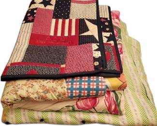 Two Vintage Comforters Blankets More