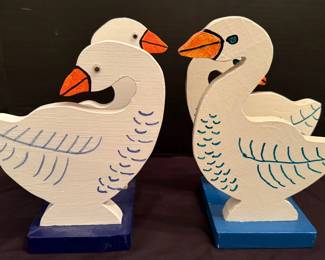 Wooden Hand Painted Ducks 