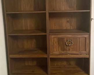 Two Tall Bookshelves Attached