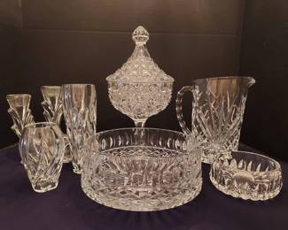 Trischler Winterhalder German Crystal Button Cane Compote, Other Crystal Bowls, Vases,  More