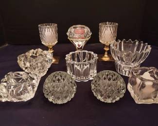 10 Clear Glass Votive Candle Holders