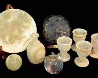 Green Alabaster Onyx Decor Agate Clock