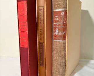 Vintage Heritage Press Hardback Books By Mark Twain Roughing It, Puddnhead Wilson,  More