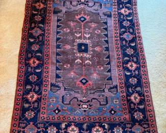 Red Blue Woven Rug, 67 x 42 