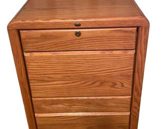 Oak 2 Drawer Filing Cabinet No Key