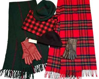 New Cashmere Gloves, Green 100 Wool Scarf Made in Ireland, Plaid Scarves,  Hats