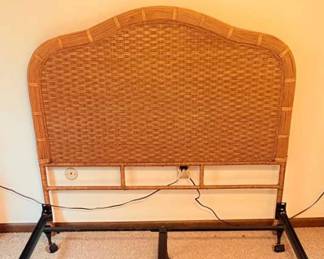 Full Size Wicker Headboard Bed Frame Optional