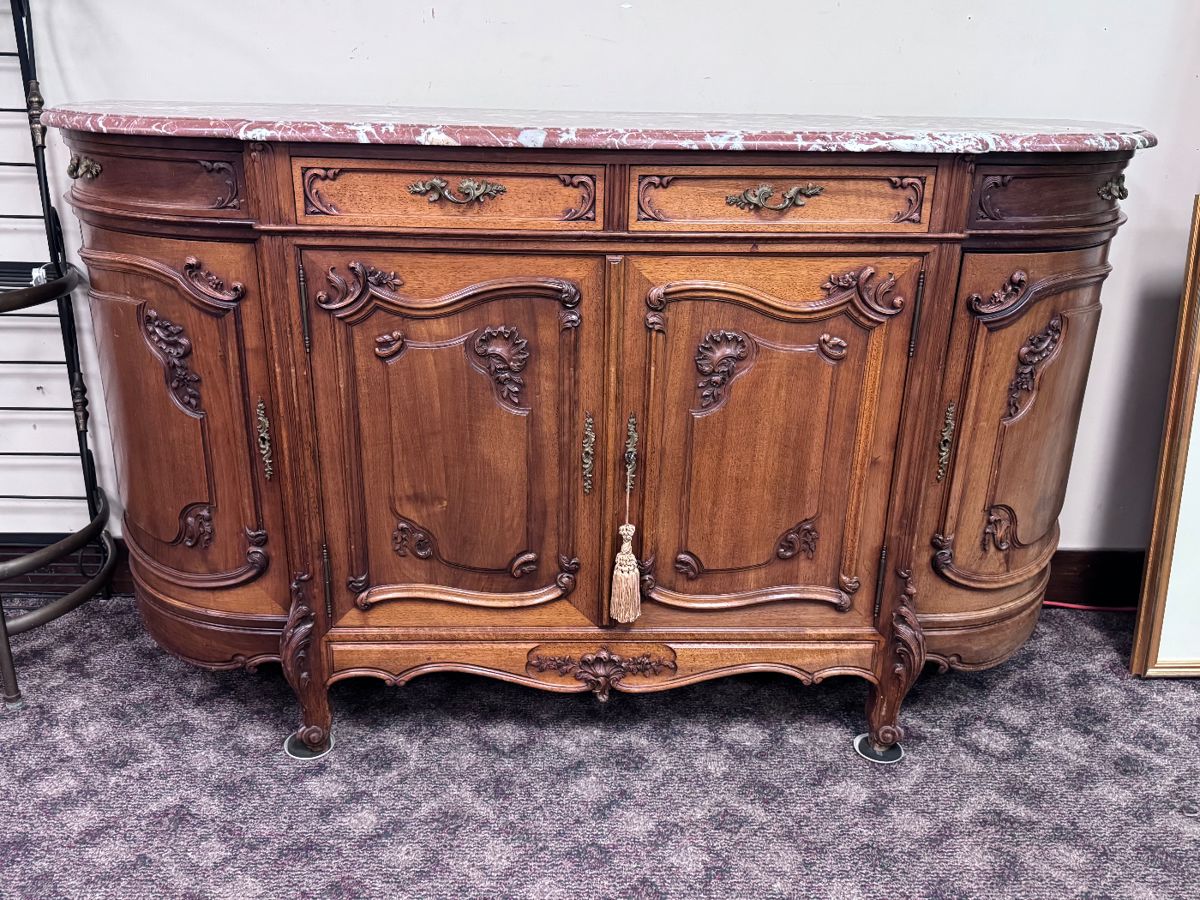 Gorgeous Louis XV Marble Top Sideboard