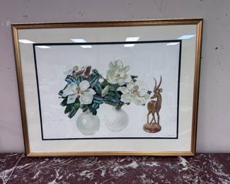 Large MidCentury style Watercolor Painting by well known B’ham Artist Arthur Stewart
