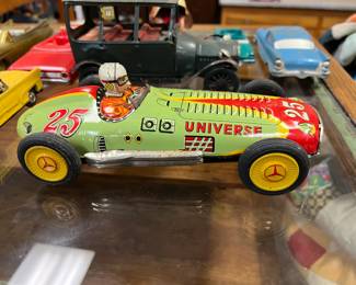 1950’s Tin Litho Mercedes “Universe” Racecar by Yonezawa - Rare Green Color