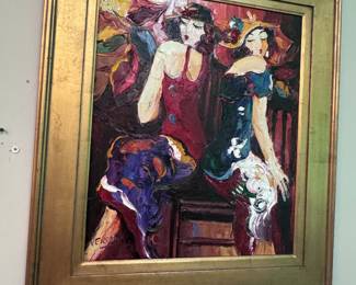 Impasto painting on canvas signed Veronica