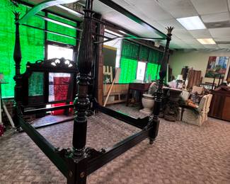 Marge Carson King Bed with Cane Headboard