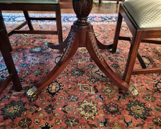 Baker Furniture Historic Charleston Georgian Banded Flame Mahogany Double Pedestal Dining Table