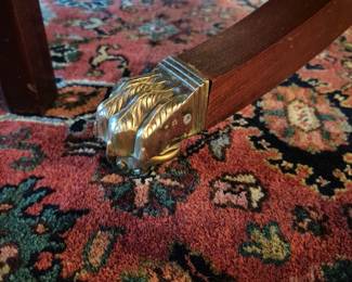 Baker Furniture Historic Charleston Georgian Banded Flame Mahogany Double Pedestal Dining Table