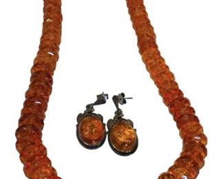 Amber Necklace Earrings