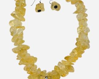 Citrine Necklace Earring Set