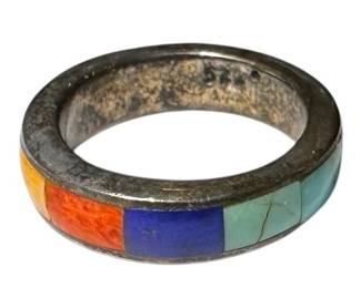 Vintage Sterling Silver Stones Ring
