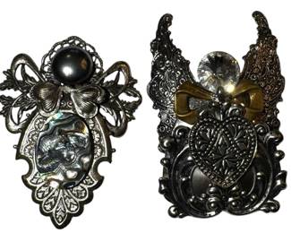 Signed JaneSilverplated Angel Brooches